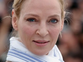 FILE - In this May 18, 2017 file photo, actress Uma Thurman poses for photographers during the photo call for the Un Certain Regard jury at the 70th international film festival, Cannes, southern France. Actresses Uma Thurman and Christine Lahti were among the readers and Grammy winner Patty Griffin performed a new song during a poetry tribute in New York City. Presented by the Academy of American Poets, the 16th annual "Poetry & the Creative Mind" was held Wednesday, April 25, 2018 at Lincoln Center. The subjects ranged from classic themes of love and family to such contemporary issues as the #MeToo movement.