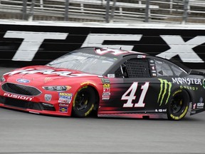 Kurt Busch comes out of Turn 4 during a practice session for a NASCAR Cup series auto race in Fort Worth, Texas, Saturday, April 7, 2018. Busch is the pole sitter for Sunday's race.