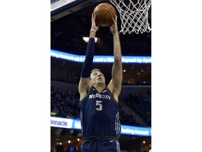 Detroit Pistons guard Luke Kennard (5) shoots in the first half of an NBA basketball game against the Memphis Grizzlies Sunday, April 8, 2018, in Memphis, Tenn.