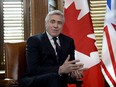 Newfoundland and Labrador Premier Dwight Ball meets with Prime Minister Justin Trudeau in his office on Parliament Hill in Ottawa on Tuesday, April 10, 2018.