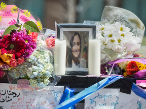 A memorial on Yonge Street to one of the van attack victims, April 26, 2018.