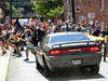 A car is driven into a group of protesters demonstrating against a white nationalist rally in Charlottesville, Va., Aug. 12, 2017. One woman who was struck died.