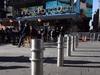 New York Mayor Bill de Blasio announces new barriers to prevent terror attacks and safeguard sidewalks from vehicles, in Times Square on Jan. 2, 2018.