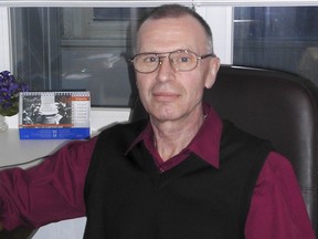 In this handout photo taken on May, 2011 by Russian chemical experts Vladimir Uglev poses for a photograph at an undisclosed location. Uglev told The Associated Press said he was the scientist who in 1975 first synthesized A-234 _ an odorless liquid deadlier than any other chemical weapons that existed at the time, that apparently turned up in an English town and nearly killed a former Russian spy and his daughter.