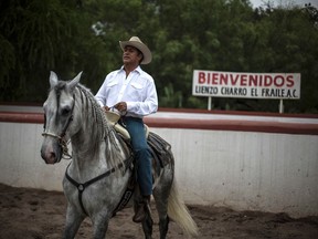 FILE - This June 7, 2015 file photo shows Jaime Rodriguez, known as "El Bronco," then an independent candidate for governor, on his horse, in Villa de Garcia, Mexico.  Mexico's top electoral court has ordered on Tuesday, April 10, 2018, that Rodriguez be added to the ballot for the July 1, 2018, presidential election.