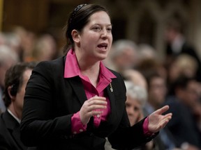 NDP MP Christine Moore rises in the House of Commons in Ottawa on Wednesday, April 4, 2012.