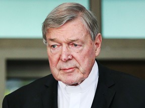 Cardinal George Pell leaves at Melbourne Magistrates' Court on May 1, 2018 in Melbourne, Australia.