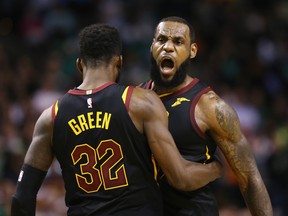 LeBron James, right, will attempt to carry the Cleveland Cavaliers through one more round of the 2018 NBA playoffs.