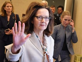 In this file photo taken on May 9, 2018 Gina Haspel emerges after testifying before the Senate Intelligence Committee on her nomination to be the next CIA director in the Hart Senate Office Building on Capitol Hill in Washington, DC.