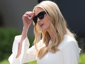 In this file photo taken on May 7, 2018 Ivanka Trump, White House Senior Adviser and daughter of US President Donald Trump, attends US First Lady Melania Trump announcement of her "Be Best" children's initiative in the Rose Garden of the White House in Washington, DC.