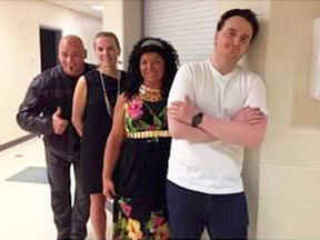 'Celebrity' judges - including a staff member in blackface posing as Spice Girl, Mel B - for a talent event at Strathcona Christian Academy in Sherwood Park, Alberta.