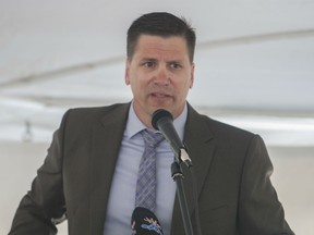 Fort McMurray First Nation CEO Brad Callihoo speaks during a visit to the Fort McMurray First Nation in Anzac Alta. on Friday June 24, 2016. Callihoo said the First Nation has depended heavily on Alberta’s oil and gas industry for its economic wellbeing, but legal marijuana presents an alternative.