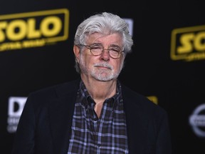 George Lucas arrives at the premiere of "Solo: A Star Wars Story" at El Capitan Theatre on Thursday, May 10, 2018, in Los Angeles.