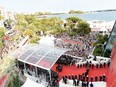 An aerial shot of the Cannes Film Festival.