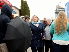 Ontario NDP Leader Andrea Horwath arrives at a market during a campaign stop in Thunder Bay, Ont., on Saturday, May 19, 2018.