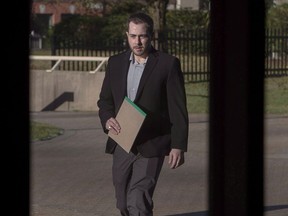 Christopher Calvin Garnier arrives at Nova Scotia Supreme Court in Halifax on Tuesday, Nov. 21, 2017. The parole ineligibility hearing for a Halifax man who killed an off-duty police officer and used a green bin to dispose of her body has been rescheduled.The Canadian Press/Andrew Vaughan