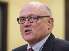 Robert Strang, Nova Scotia's chief medical officer of health, holds a press conference to discuss the province's developing response to opioid drug misuse and overdose in Halifax on Friday, October 28, 2016. Starng is announcing the first probable instance of an overdose death linked to the potent opiate carfentanil.