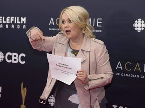 Jann Arden arrives on the red carpet at the Canadian Screen Awards in Toronto on Sunday, March 11, 2018.