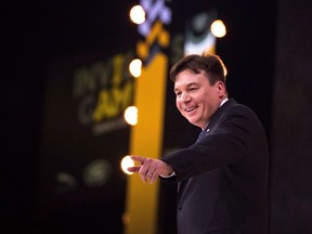 Mike Myers speaks at the Invictus Games Opening Ceremony in Toronto on Saturday, September 23, 2017. It was a veritable smorgasbord of Canadiana as comedian Mike Myers surprised Los Angeles concertgoers by slipping into his Austin Powers persona.