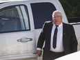 Winston Blackmore, who is accused of practising polygamy in a fundamentalist religious community, arrives to hear the verdict in his trial in Cranbrook, B.C. on Monday, July 24, 2017. Arguments are set to be heard today about what punishment should be handed down to two British Columbia men convicted of having multiple wives. A B.C. Supreme Court judge found 62-year-old Winston Blackmore guilty last July of marrying two dozen women, while his co-accused, 54-year-old James Oler was found to have five wives.