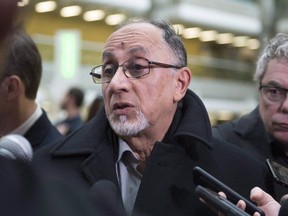 Quebec Islamic Cultural Centre president Boufeldja Benabdallah speaks at a news conference on Wednesday, March 28, 2018 at the hall of justice in Quebec City.