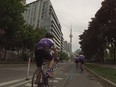 It was the second day of a seven-day fundraising cycle around Lake Ontario 7 Days in May charity ride, 55 riders dressed in purple, the colour of pancreas cancer awareness. A car trying to pass a van hit four riders on the shoulder of the road.