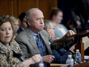 Chairman, Rep. Rodney Frelinghuysen, R-N.J., arrives to begin a House Appropriations Committee markup hearing for spending on military and veterans affairs, on Capitol Hill, Tuesday, May 8, 2018, in Washington. The committee approved a wide-ranging plan Tuesday to give veterans more freedom to see doctors outside the Veterans Affairs health system and fix a budget crisis in its troubled Choice private-sector program, a major step toward fulfilling President Donald Trump's promise to expand private care options.