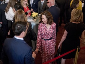 CIA Director-nominee Gina Haspel, attends the ceremonial swearing in for Secretary of State Mike Pompeo at the State Department, Wednesday, May 2, 2018, in Washington.