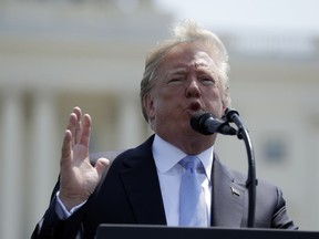 President Donald Trump speaks during the 37th annual National Peace Officers Memorial Service on Capitol Hill, Tuesday, May 15, 2018 in Washington.
