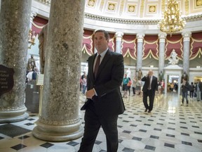 House Intelligence Committee Chairman Devin Nunes, R-Calif., walks to the chamber at the Capitol in Washington, Thursday, May 10, 2018. Democrats on the House intelligence committee have released more than 3,500 Facebook ads that were created or promoted by a Russian internet agency, providing the fullest picture yet of Russia's attempt to sow racial and political division in the United States before and after the 2016 election.