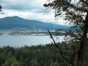 A view from Gabriola Island looking west towards Nanaimo.