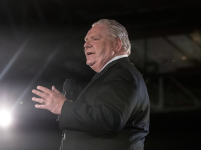 Ontario Progressive Conservative leader Doug Ford holds a rally to kick start his Ontario provincial election campaign in Toronto on May 8, 2018.