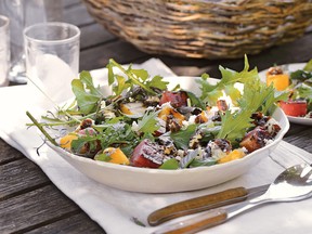 Grilled Watermelon Salad with Arugula and Queso Fresco