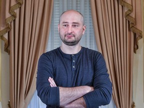 Anti-Kremlin journalist Arkady Babchenko after he faked his own death.