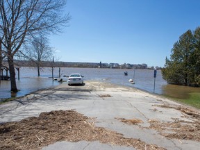 High water levels remain on the Saint John river in Fredericton N.B. on Tuesday May 8, 2018.