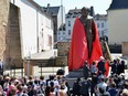 A statue of Karl Marx is unveiled on May 5, 2018, in his native city of Trier, southwestern Germany.