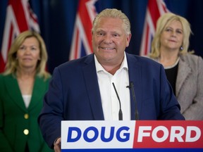 Ontario PC leader Doug Ford at a press conference at the London Convention Centre in London, Ont. on Thursday May 31, 2018.