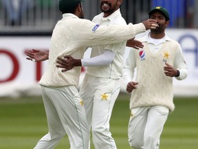 Pakistan's Mohammad Amir celebrates the wicket of Ireland's Niall O'Brien on day four of the International Test Match at The Village, Dublin, Monday May 14, 2018.