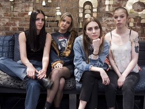 Jordan Miller. Kylie Miller, Leandra Earl and Eliza Enman McDaniel (left to right) of the band The Beaches pose for a portrait at The Drake Hotel in Toronto, Monday, May 14, 2018.
