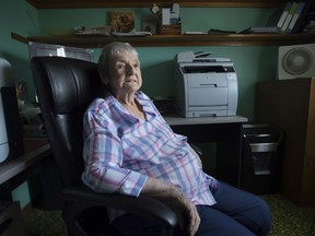 Mary Lou Parker, 82, Grand Chief of the Eastern Woodland Metis Nation NS, is seen at home in Hebron, N.S. on Saturday, May 12, 2018. Some people with mixed Indigenous ancestry in Quebec and the Maritimes, identifying as Metis, are claiming aboriginal identity, and want to assert their treaty rights.