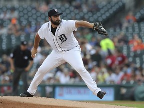 Detroit Tigers starting pitcher Michael Fulmer winds up during the first inning of the team's baseball game against the Los Angeles Angels, Tuesday, May 29, 2018, in Detroit.