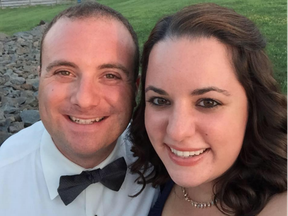 NYPD Officer Michael Colangelo (left) and his wife Katherine Berger.
