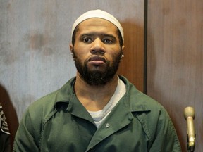 FILE - In this Jan. 20, 2016, file photo, Ali Muhammad Brown, of Seattle, appears before New Jersey Superior Court Judge Ronald Wigler in Newark, N.J. Brown, who says he was on a "jihad" to avenge U.S. policy in the Middle East, is facing sentencing for killing a New Jersey college student. He is scheduled to be sentenced on Tuesday, May 1, 2018, in Newark.