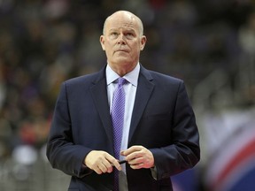 FILE - In this Feb. 23, 2018, file photo, Charlotte Hornets head coach Steve Clifford looks on during the first half of an NBA basketball game against the Washington Wizards, in Washington.  Clifford was announced Wednesday, May 30, 2018,  as the new coach of the Orlando Magic, returning to a franchise that's missed the playoffs in each of the last six years. Clifford spent the last five years as coach of the Charlotte Hornets before getting fired at the end of this season.