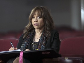 This image released by NBC shows Rosie Perez as Tracey Wolfe in a scene from "Rise," about a high school theater program in a struggling Pennsylvania town.