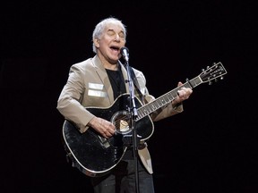 FILE - In this May 16, 2018 file photo, Paul Simon kicks off his Homeward Bound: The Farewell Tour in Vancouver, British Columbia. Simon, who's 76, isn't retiring. He has a disc due out this fall and promises he'll still occasionally appear on stage. Since he started writing songs as a teen-ager, it's hard to imagine that impulse shutting off forever. He's done with the idea of long concert tours, so if you live in Greensboro, Austin or Orlando and want to see him perform, this is it.