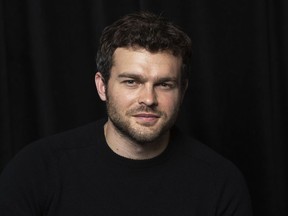 In this May 12, 2018 photo, actor Alden Ehrenreich, who portrays a young Han Solo in the film, "Solo: A Star Wars Story" appears at a portrait session in Pasadena, Calif.  The film tells the backstory of the character that Harrison Ford played over a span of several decades.