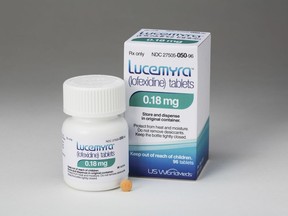 This undated photo provided by US WorldMeds shows Lucemyra. Federal regulators have approved the first nonopioid treatment to ease withdrawal symptoms from quitting opioids. (US WorldMeds via AP)