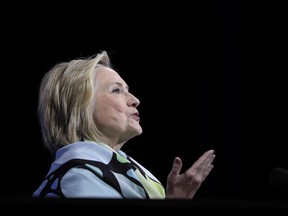 Former Secretary of State and former Democratic Presidential candidate Hillary Clinton speaks during the New York state Democratic convention, Wednesday, May 23, 2018, in Hempstead, N.Y.