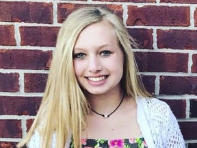 FILE- This undated file photo provided by the Whistler family shows Ella Whistler. Whistler was shot in a classroom Friday, May 25, 2018 at Noblesville West Middle School in Noblesville, Ind., near Indianapolis. (Whistler family via AP, File)